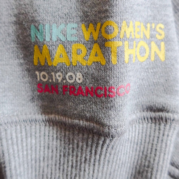 Nike Women S Half Zip Cotton Hooded Sweatshirt SF '08 Marathon - Picture 6 of 9